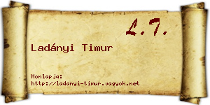 Ladányi Timur névjegykártya